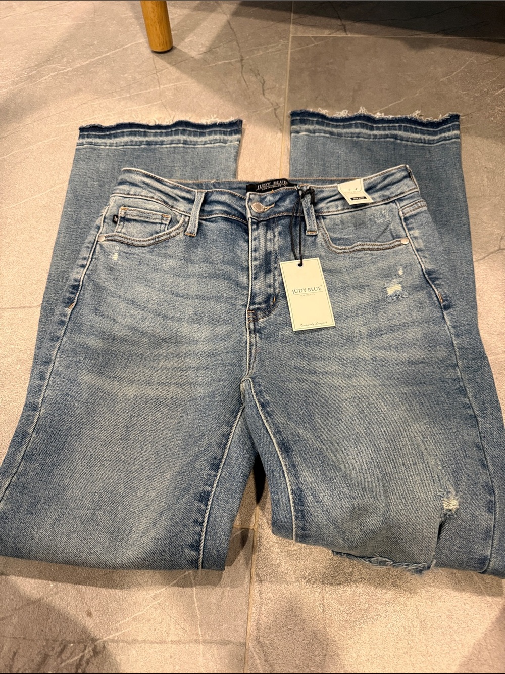 Judy Blue Light Blue Frayed Hem Ankle Jeans